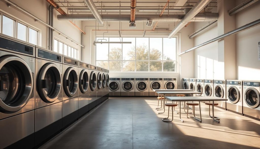 Self-service laundry with modern washing machines